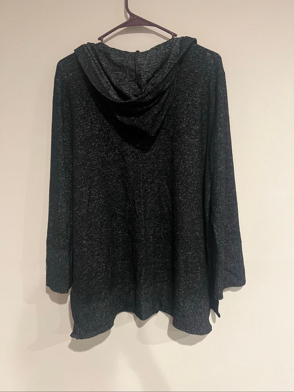 Habitat Clothes to Live in Black Heathered Hooded Cardigan with Pockets Sz M - Picture 10 of 10